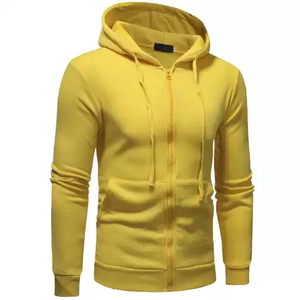 Sudadera con capucha de lana de algodón de longitud larga para hombre, cierre de cremallera, cordón, 320 + GSM, opción de logotipo personalizado, talla grande, estampado de sublimación sólido - Product Image 3