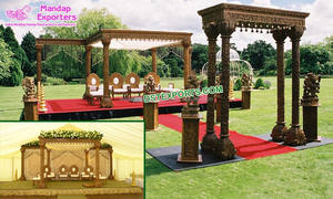 Mandap Abierto con Temática de Jardín Creativo para Bodas, Decoración Impresionante para Bodas Rústicas, Mandap Abierto para Bodas Asiáticas en EE. UU. - Product Image 5