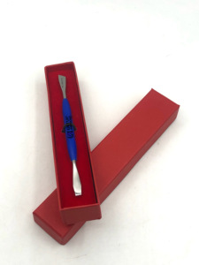 Meilleur vente en gros Nouveau design Poussoir à ongles avec manche en plastique bleu en acier inoxydable avec votre propre instrument de beauté avec logo personnalisé - Product Image 6