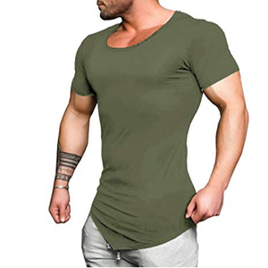 Camiseta de Fitness para hombre, ropa activa en blanco, con dobladillo curvo, la mejor para culturismo con impresión personalizada - Product Image 2