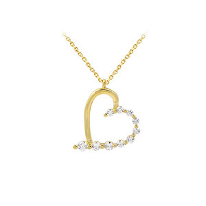 Collier à breloques en forme de cœur en or massif 14 carats Bijoux fins pour femmes fabriqués en Turquie - Product Image 5