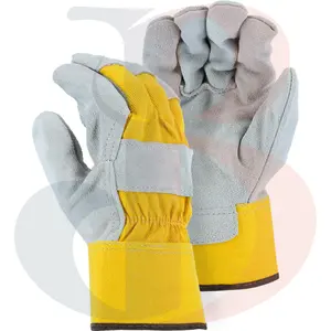 Guantes de trabajo de cuero para construcción, venta al por mayor, guantes de seguridad