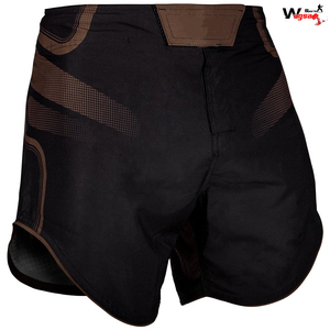 Brown logo custom sublimation printing shorts split for men mma gear - Product Image 2