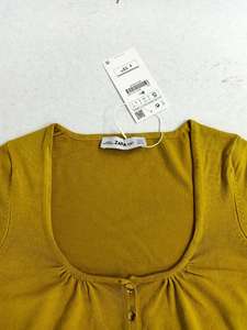 Lot de pulls décontractés à manches longues et col carré pour femmes, avec étiquettes de marque originales, style cardigan court sexy, stock du Bangladesh - Product Image 4