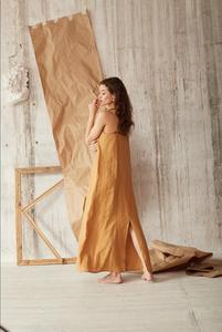 Square Collar Sleeveless Floor-Length Linen Casual <b>Boho</b> Loose Fit Solid Color Breathable <b>Summer</b> Women's <b>Dress</b> Plain Dyed Woven - Product Image 3
