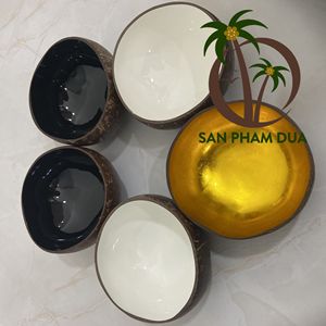 Cuencos lacados de cáscara de coco de alta calidad, artesanos expertos hechos a mano, juegos de vajilla de madera de Vietnam, cáscaras de huevo diseñadas a bajo precio - Product Image 1