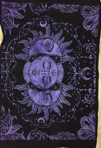 Tapiz de cartas de Tarot, póster pequeño de algodón, decoración del hogar, 3 caras de sol, mantel colgante de pared, Color púrpura por consignadores indios - Product Image 5