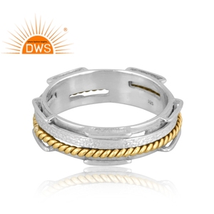 Fina plata esterlina Spinner declaración estilo banda anillo joyería de plata para mujer regalo para ella - Product Image 2