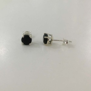 Pendientes de tuerca de Plata de Ley 925 de estilo bonito para mujer con diamante de ónix negro Joyería de boda india de moda-Venta al por mayor - Product Image 3