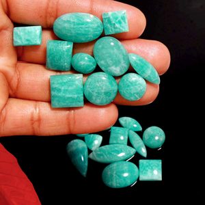 Cabochons ovales en pierre précieuse naturelle, boucles d'oreilles en amazonite brute, gros pierre précieuse - Product Image 3