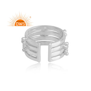 แหวนทำด้วยมือออกแบบเครื่องประดับแหวนซ้อนผู้ค้าส่ง925สเตอร์ลิงออกแบบเครื่องประดับเงินธรรมดาผู้จัดจำหน่าย - Product Image 4