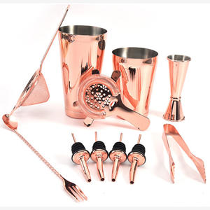 Juego de coctelera de acero inoxidable con caja de maletín elegante, juego de herramientas de barra de 10 Uds., caja para colgar en la pared, técnica de esmalte de Color - Product Image 4