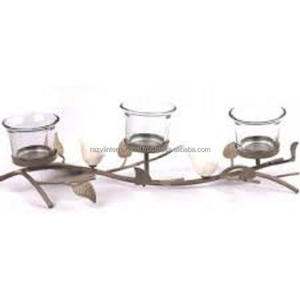 Leaves Shaped Design Handmade Metal <b>Tealight</b> <b>Candle</b> <b>Holder</b> for Wedding and Home Decor - Product Image 1