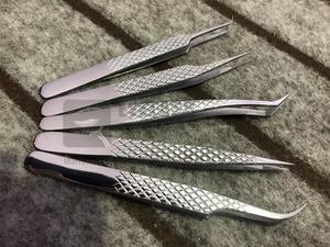 Pinzas de extensión de pestañas de agarre fuerte de acero inoxidable sostenible con polvo de diamante, pinzas de pestañas hechas en Pakistán con etiqueta privada - Product Image 4