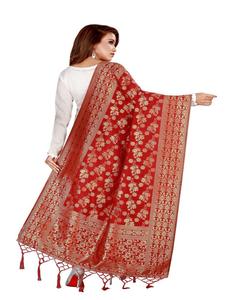 Les femmes indiennes portent Banarasi soie Dupatta vente en gros prix le plus bas Textile marché vêtements ethniques Alphanumero - Product Image 3