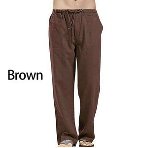 Cotton Linen Drawstring Trousers for Men High Quality Custom Made Trousers with Multi-pockets on Wholesale Price and Low MOQ - Product Image 6