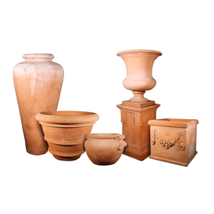 Jardinière d'extérieur en céramique naturelle, Pot en terre terrestre italien, Pot de poterie, Pot de plantes, bol en argile décoratif - Product Image 2