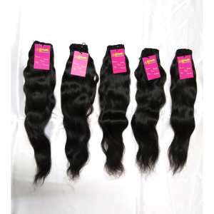 Cabello Humano Natural Sin Procesar, Cabello Humano Virgen de Templo Indio, Cabello Humano Ondulado Birmano Virgen, Extensiones Manejables, Proveedores - Product Image 3