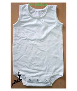 Ropa de algodón de bambú orgánico para bebé, Pelele de algodón blanco liso de manga corta a bajo precio - Product Image 3