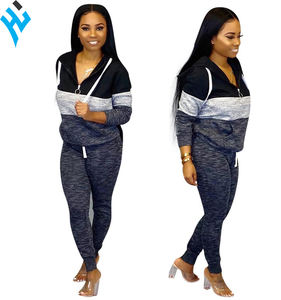 Sudadera con capucha y pantalones de chándal para mujer, conjunto de 2 piezas con logotipo personalizado, chándal 100% de algodón de manga larga - Product Image 5