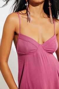 เดรสแม็กซี่วินเทจของผู้หญิงฤดูร้อนใหม่เดรสยาวคอวีแขนกุดมีลวดลายผ้าทอไซส์ใหญ่พิเศษเอวธรรมชาติ - Product Image 5