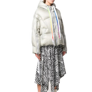 Chaquetas de plumón color marfil de alta gama para mujer, abrigos de invierno, chaqueta acolchada para damas. - Product Image 3