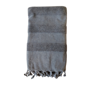 Rustic Pestemal Turkish <b>Towels</b>, <b>Hamam</b> <b>Towels</b> Wholesale - Stonewashed Extra Soft Grey - Product Image 1