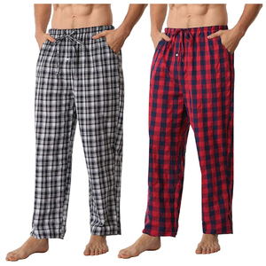 Pantalon de pyjama en flanelle pour homme Bas en coton brossé à carreaux Pantalon slim - Product Image 6
