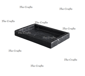 ถาดเสิร์ฟอาหารหินอ่อนสีขาวพร้อมที่จับโลหะเงินถาดเสิร์ฟอาหารชากาแฟ - Product Image 5