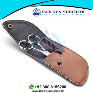 Tijeras para barba y bigote, con peine para un corte preciso del vello Facial, afilar y dar acero inoxidable, duraderas - Product Image 4