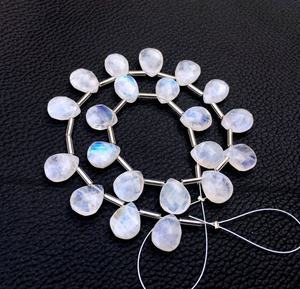 Perles en forme de poire à facettes en pierre de lune arc-en-ciel naturel de haute qualité blanc avec bleu Flashy pour la fabrication de bijoux Bracelet collier - Product Image 2