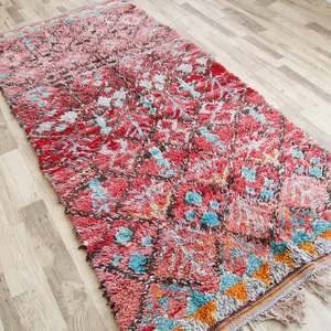 Beautifully Handmade 7'10" X 3'7" Vintage Moroccan Boujad Rug - Product Image 1
