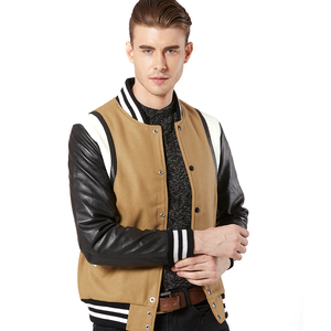 Chaqueta Bomber Universitaria Personalizada con Logotipo OEM, Informal, para Hombre, Talla Grande, con Parches de Chenilla Bordados, Estilo Letterman, Lavada, con Botones - Product Image 1