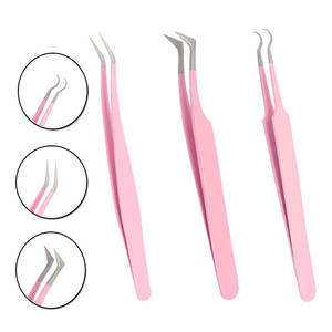 Pink Eyelash Extension <b>Tools</b> Beauty Supplies Eyelash Tweezers Stainless Steel Eyelash Tweezers for Beauty By AMIFAR Enterprises - Product Image 4
