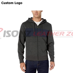 Cotton Knitted Blank Hoodies Wholesale Thick <b>Quilted</b> Warm Winter Hoodies Man - Product Image 2