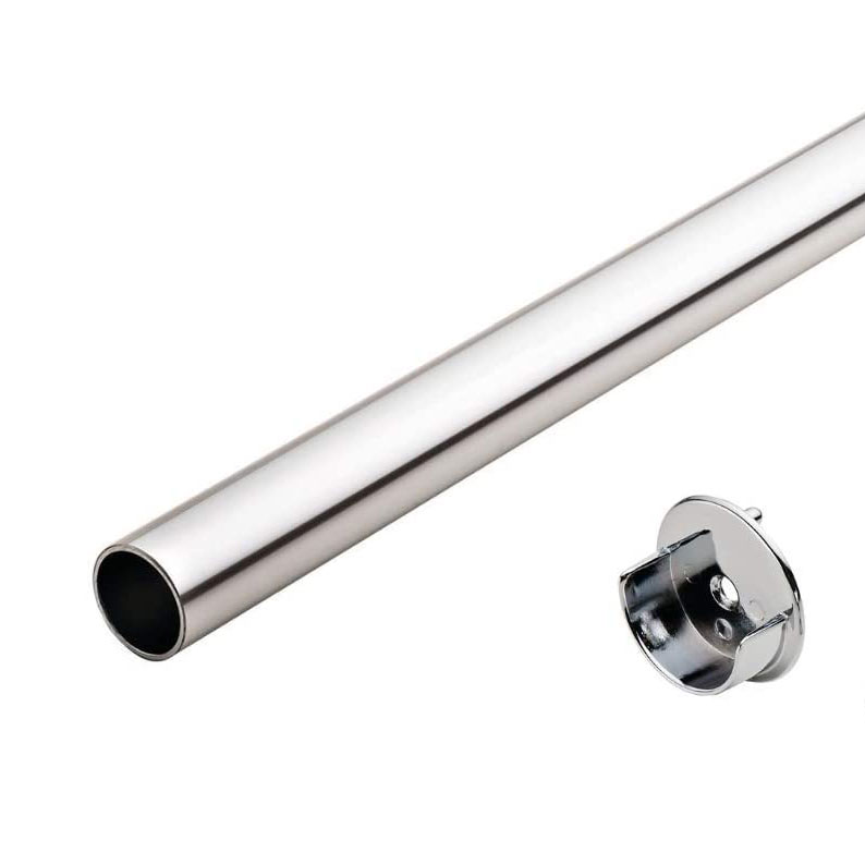 Гардеробные принадлежности трубка полированный хром патрубок одежда подвесной рельс для Роба стальной платяный в овальную трубу VT-10.004