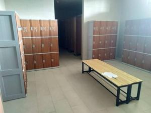 Large Size Wood color ABS Plastic Locker for gym pool fitting room locker room with combination lock - Product Image 4