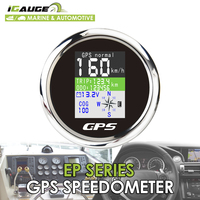 Compteur de vitesse GPS numérique multifonction étanche de 3 à 1/3 pouces, 85mm, jauge marine noire, automobile