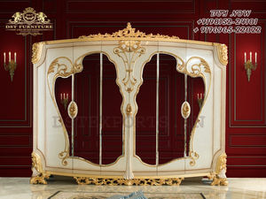 Ensemble de meubles de chambre à coucher en teck massif de style baroque moderne italien, couleur personnalisée, sculpté à la main, fabrication royale - Product Image 2