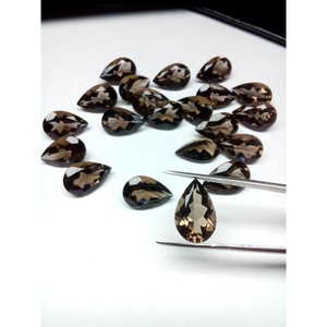 Piedra preciosa suelta de cuarzo ahumado Natural AAA de grado de alta calidad, 9x14mm, forma de pera, Centro de Evaluación de gemas tratado térmicamente, certificado 4,10 - Product Image 2