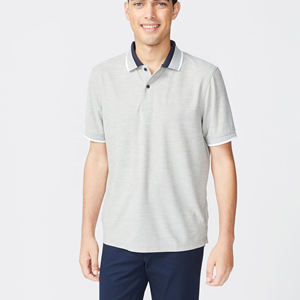 เสื้อโปโลผ้าฝ้ายผสมสำหรับผู้ชายเสื้อโปโลผ้าคอตตอนผสมโลโก้แบบออกแบบได้ตามที่ต้องการ - Product Image 1