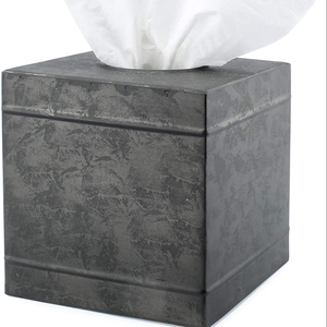 Porte-boîte décorative rustique en acier galvanisé, boîte à mouchoirs en métal - Product Image 1