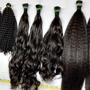 Meilleure machine d'extensions de cheveux Remy vierges indiennes 100% Double trame résistante à la chute Multi-Texture naturelle ondulée bouclée Kinky I Tips - Product Image 2