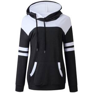 Long Sleeve Kangaroo Pocket Drawstring Hooded Sweatshirt For Women Cowl Neck <b>Pullover</b> <b>Jumper</b> Hoodie - Product Image 5