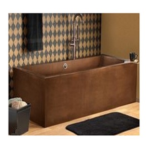 Baignoire autoportante en cuivre au design moderne, forme rectangulaire, fonction de trempage, qualité supérieure, pour salle de bain - Product Image 6