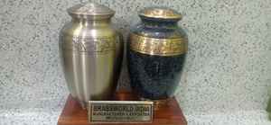 BRASS PEWTER FULL ENGRAVED CREMATION URN <b>FUNERAL</b> <b>SUPPLIES</b> Brassword India - Product Image 4