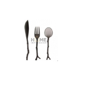 Ensemble de 3 pièces de couverts modernes faits à la main au design unique et élégant, grand ensemble de couverts pour la cuisine, accessoires et fournitures - Product Image 4