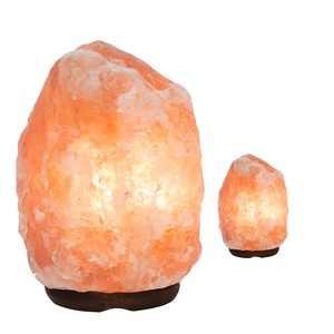 Organic Material Real Touch Geometric Shape Polished Pink Salt Lamp with Electric Cord and <b>Bulb</b>-Love Theme-Sian Enterprises - Product Image 1