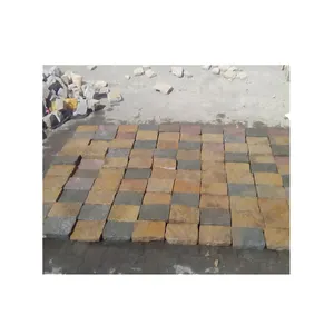 Best Quality 100% Natural Cobblestone Driveway Paver Stone Brown Yellow Mix Cobble Stone At Wholesale Price