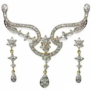 钻石新娘曼加尔苏特插脚设置IGI认证的真正钻石曼加尔苏特套装，用于婚礼珠宝
